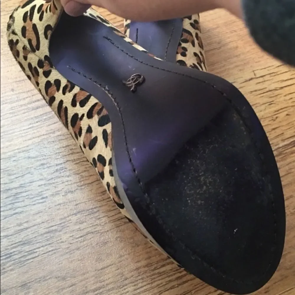 Rachel Roy Leopard Patent Leather Peep Toe Platform Heels Size 9.5